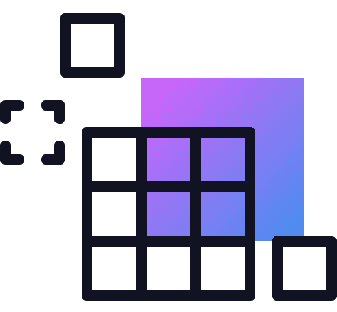 Some geometric vector shapes and gradient representing building blocks for building a website
